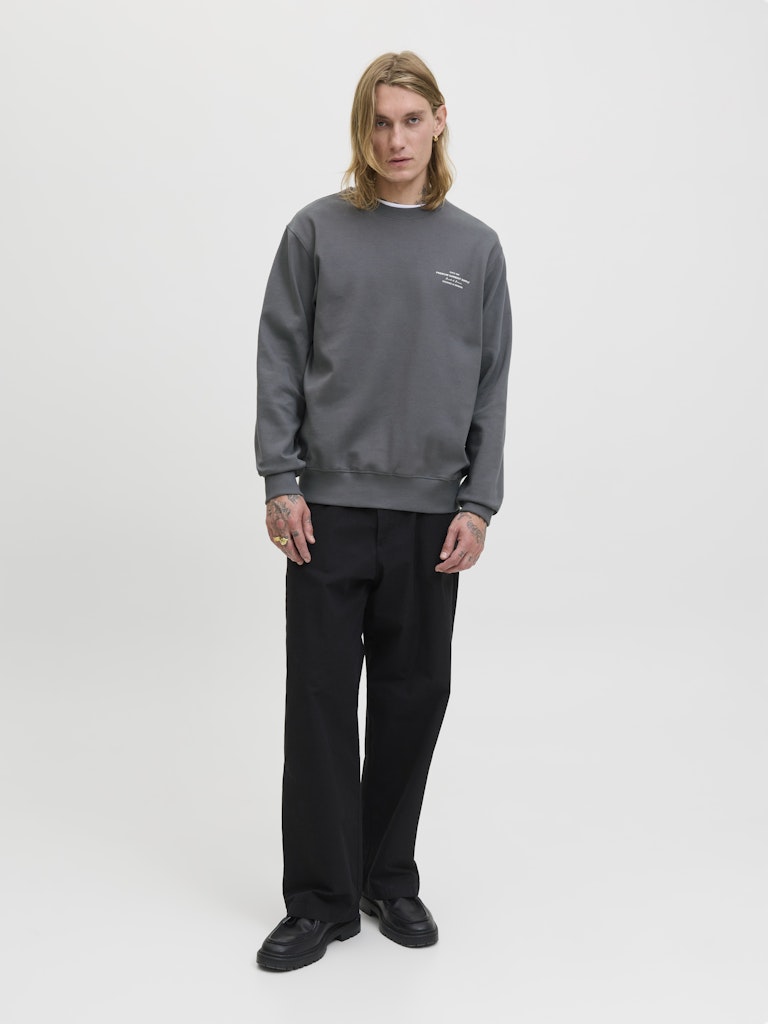 Jprblachad Branding Sweat Crew Neck Ln - Steel