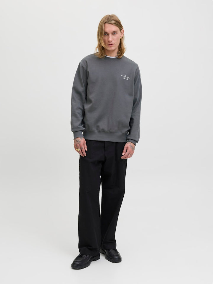 Jprblachad Branding Sweat Crew Neck Ln - Steel
