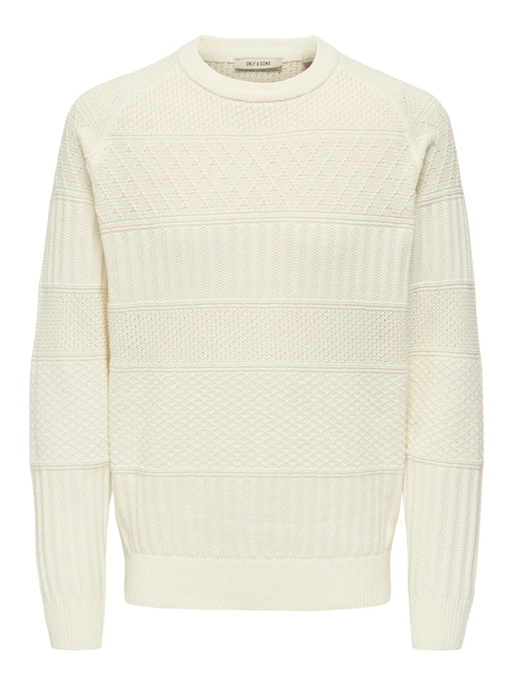 Onsalkan Reg Crew Knit - Off-white