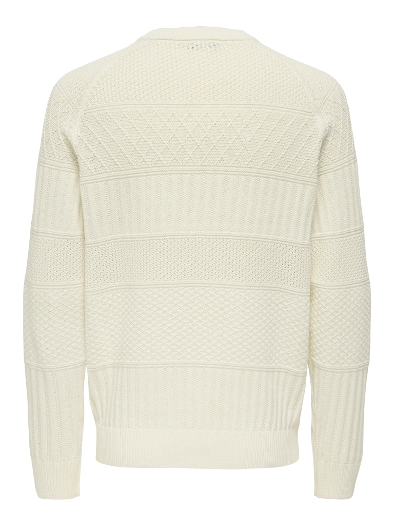 Onsalkan Reg Crew Knit - Off-white