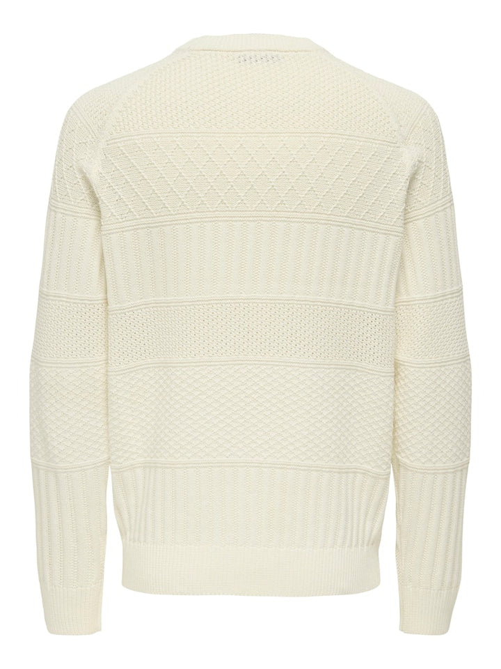 Onsalkan Reg Crew Knit - Off-white
