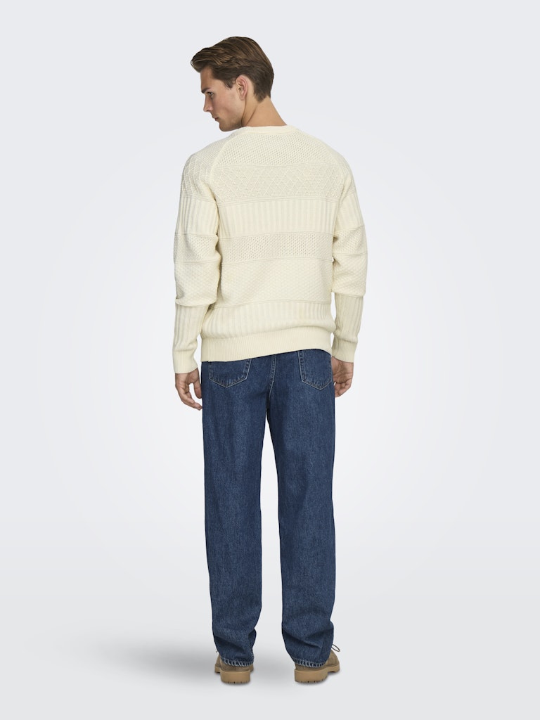Onsalkan Reg Crew Knit - Off-white