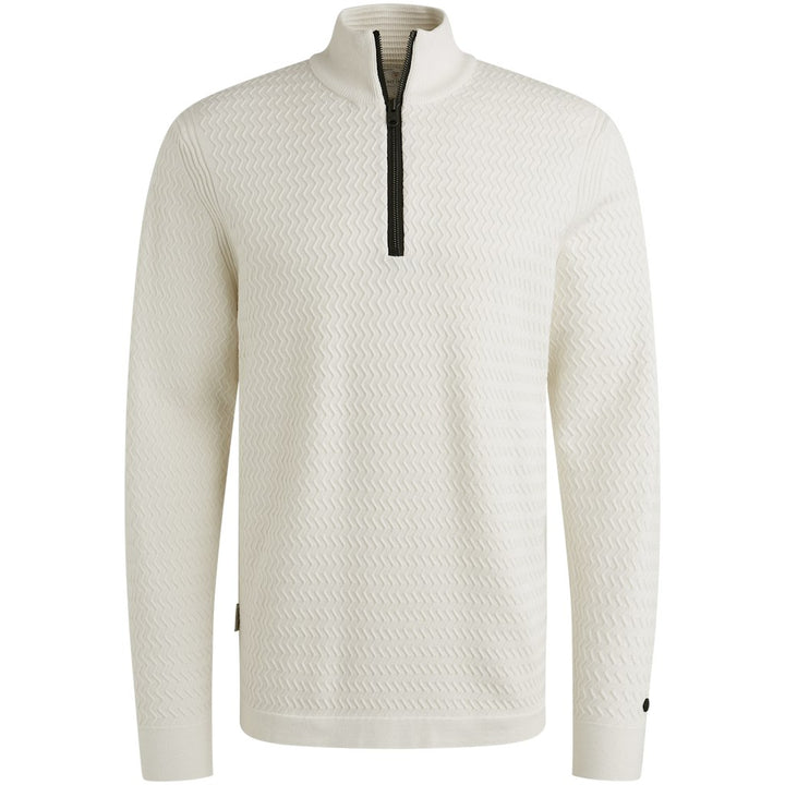 Half Zip Collar Ecovero - Off-white