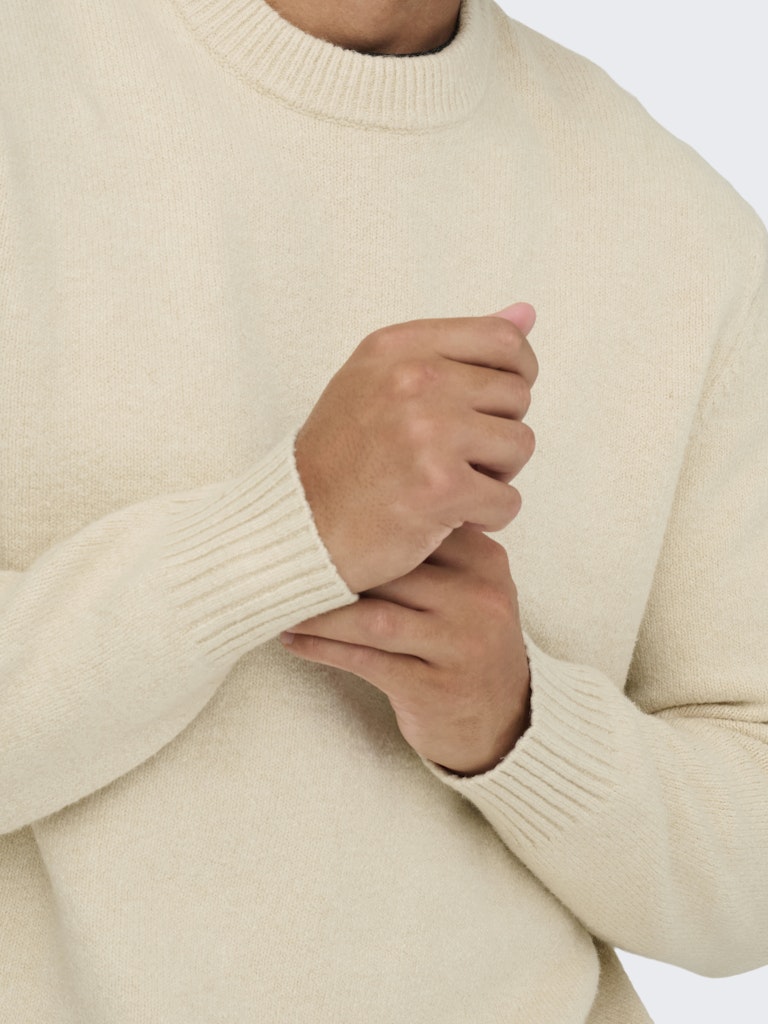 Onsjames Rlx Crew Knit Noos - Ecru
