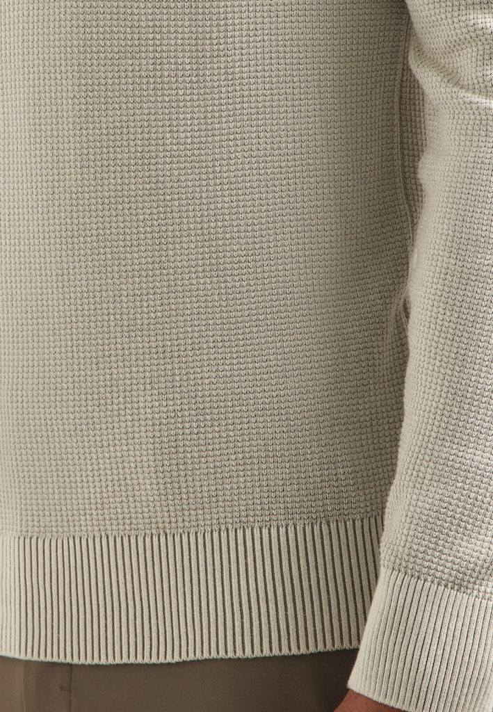Pullover Half Zip Plated Structure Knit - Zand