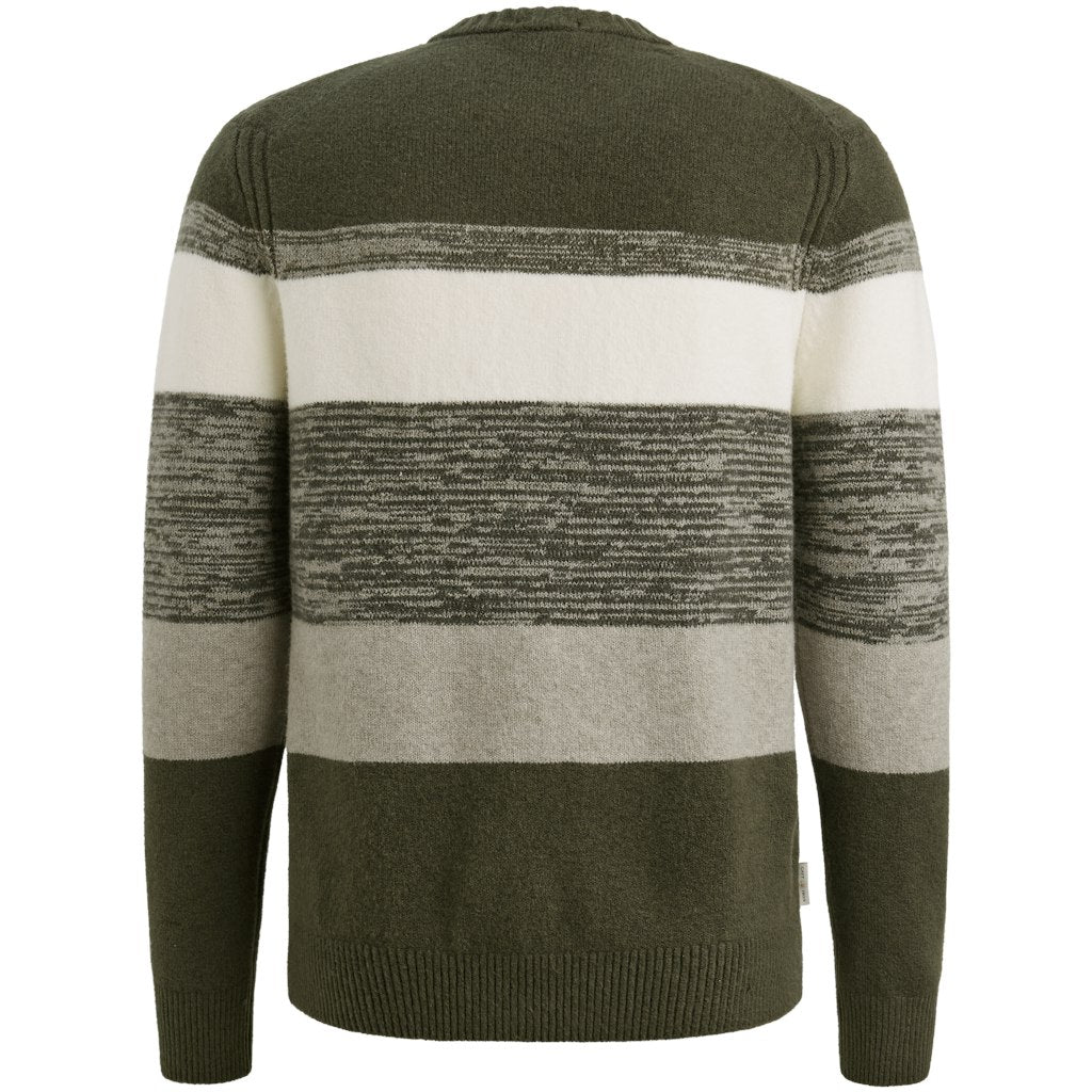Crewneck Regular Fit Cotton Blend - Groen Dessin