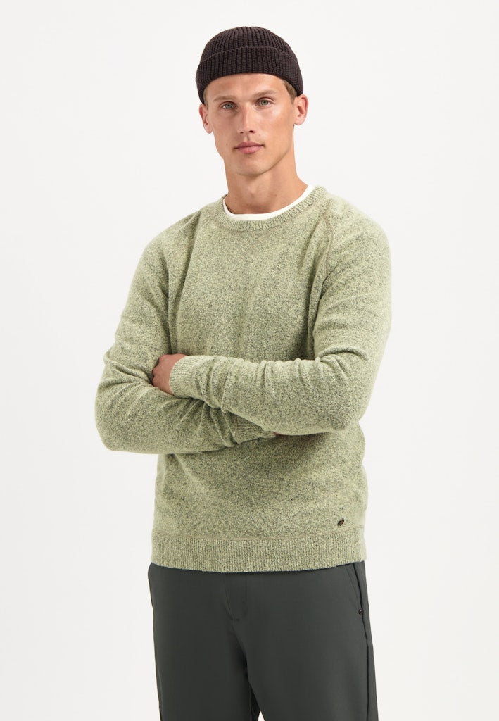 Pullover Crewneck Soft Wool Blend - Groen Dessin