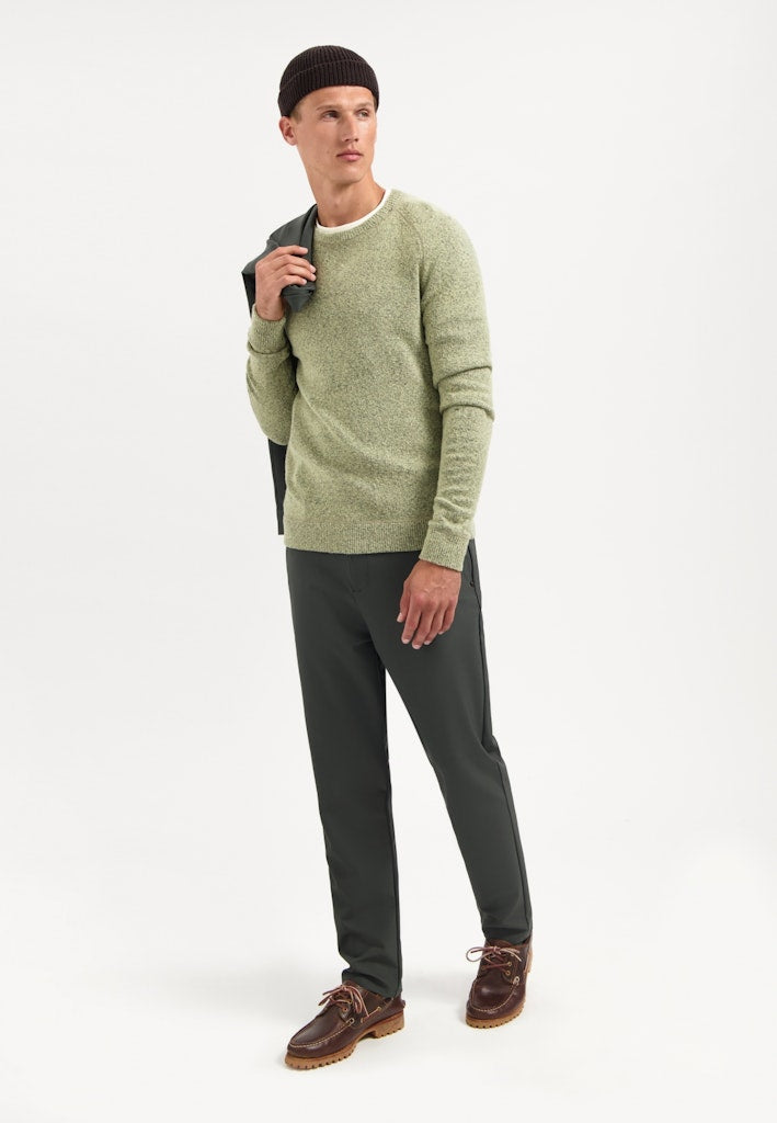 Pullover Crewneck Soft Wool Blend - Groen Dessin