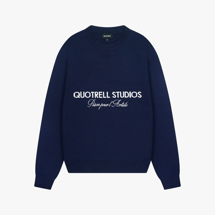 Mondrian Knitted Sweater - Navy