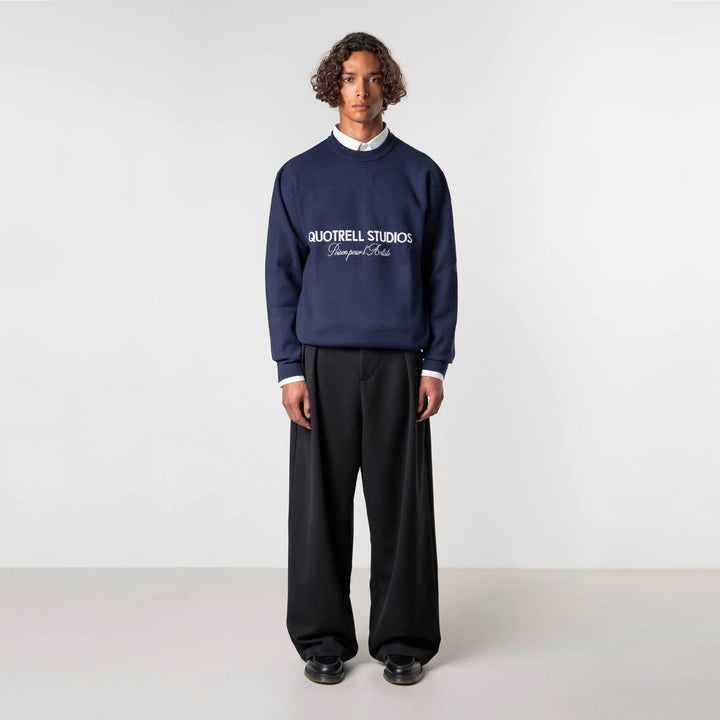 Mondrian Knitted Sweater - Navy