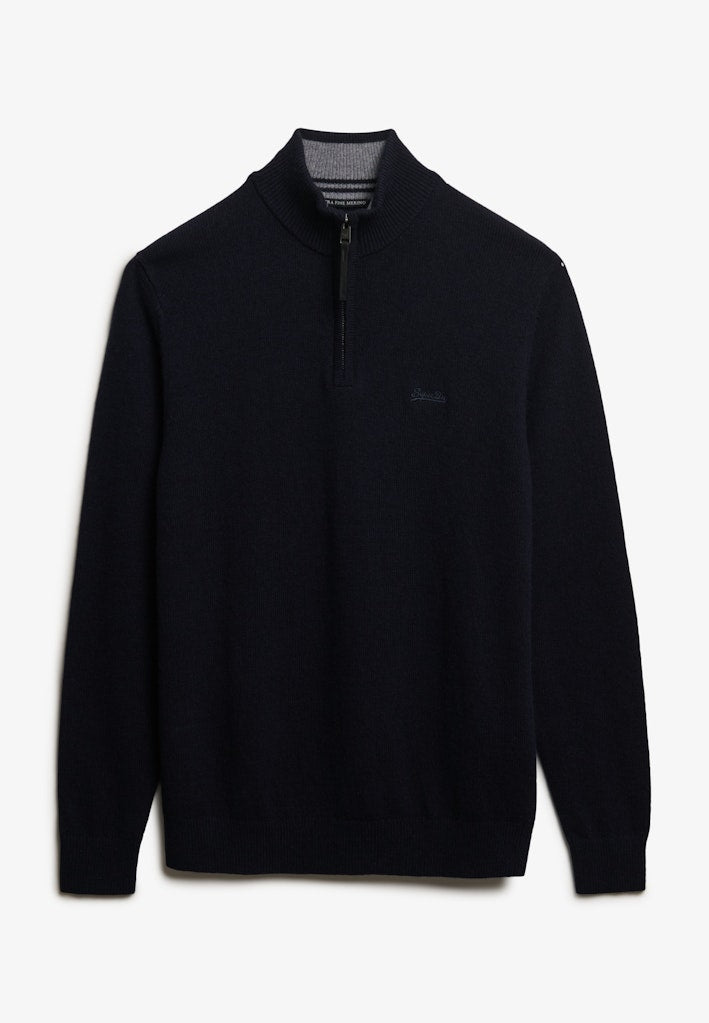 Trui Met Wolmix Zip - Navy