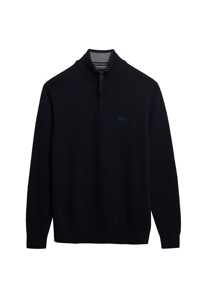 Trui Met Wolmix Zip - Navy