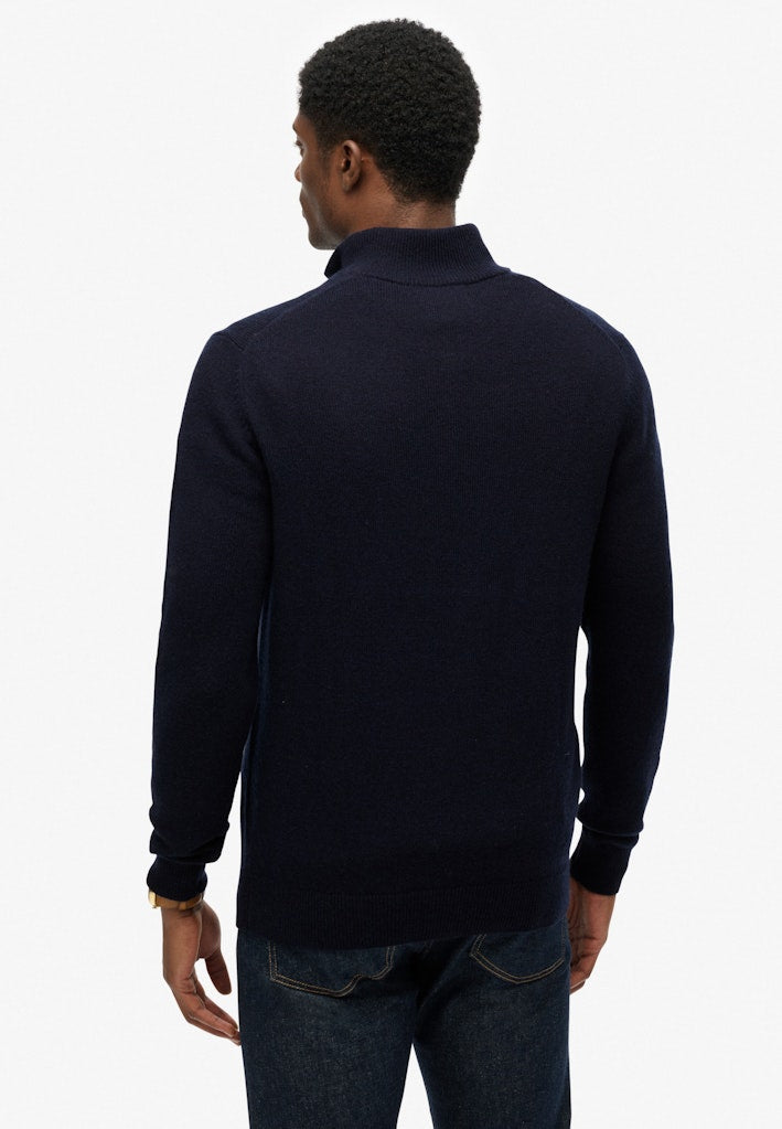 Trui Met Wolmix Zip - Navy