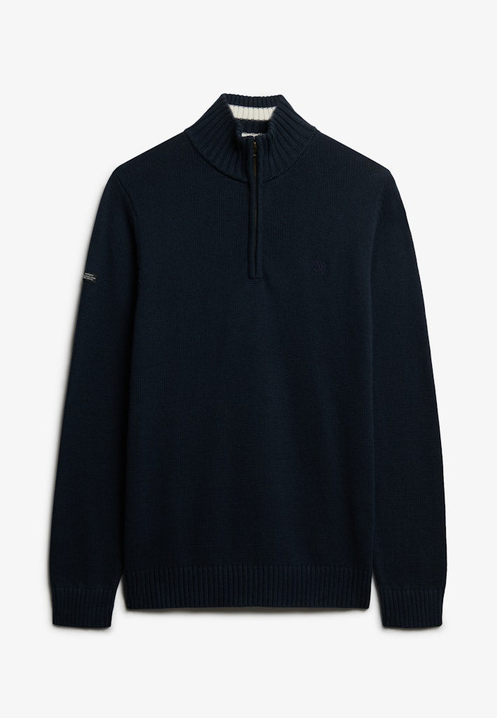 Cotten Knit Hanly Half Zip - Navy