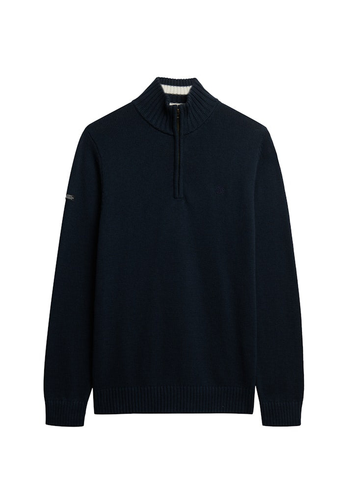 Cotten Knit Hanly Half Zip - Navy