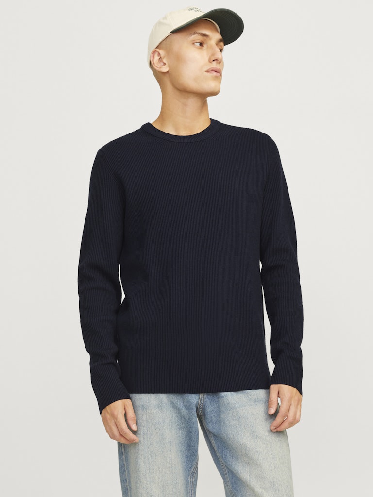 Jjeperfect Knit Crew Neck Ln - Navy