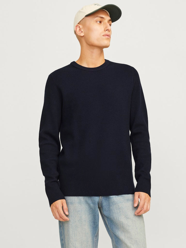 Jjeperfect Knit Crew Neck Ln - Navy