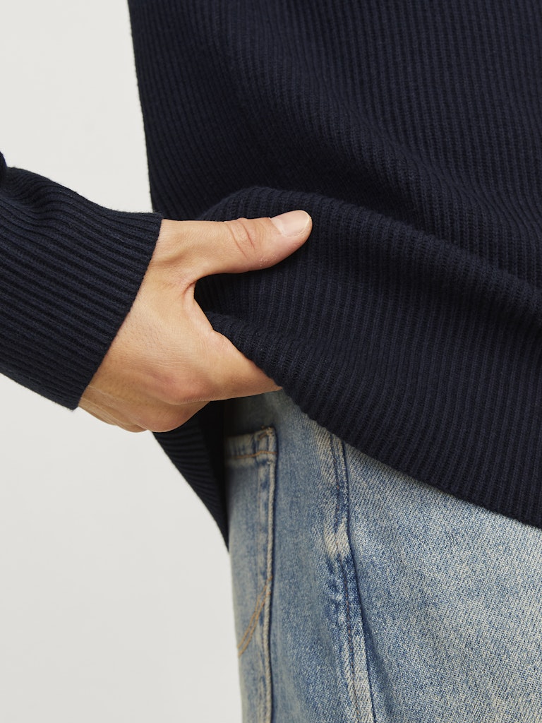 Jjeperfect Knit Crew Neck Ln - Navy
