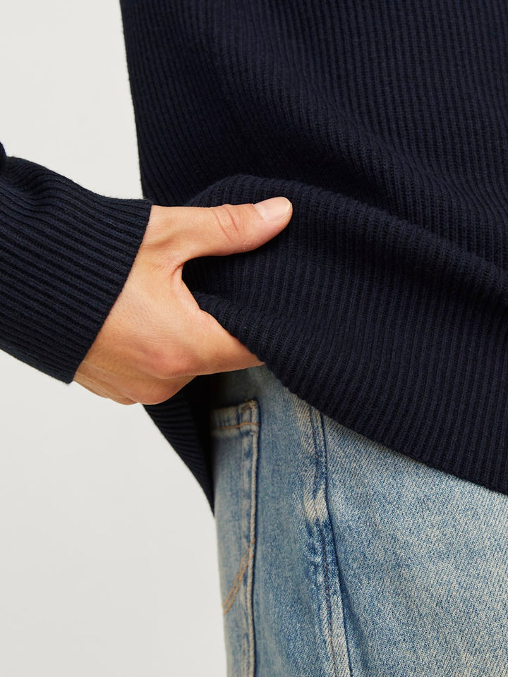Jjeperfect Knit Crew Neck Ln - Navy