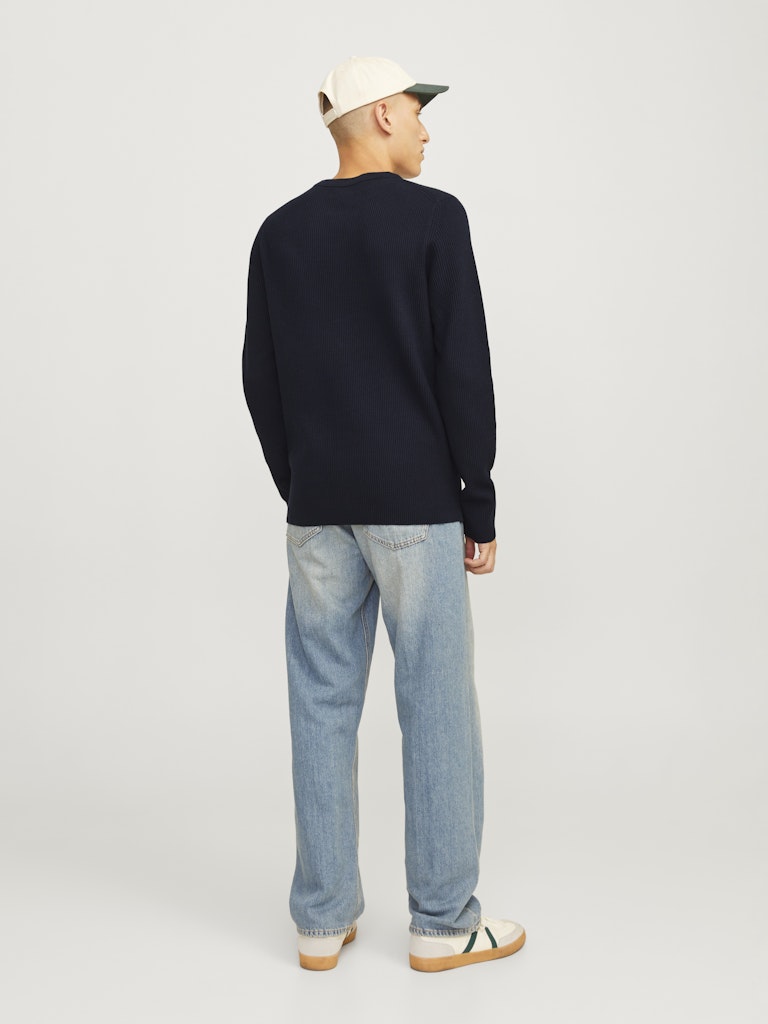 Jjeperfect Knit Crew Neck Ln - Navy