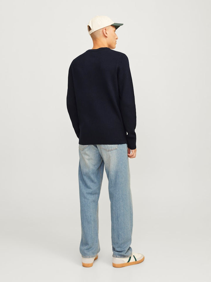 Jjeperfect Knit Crew Neck Ln - Navy