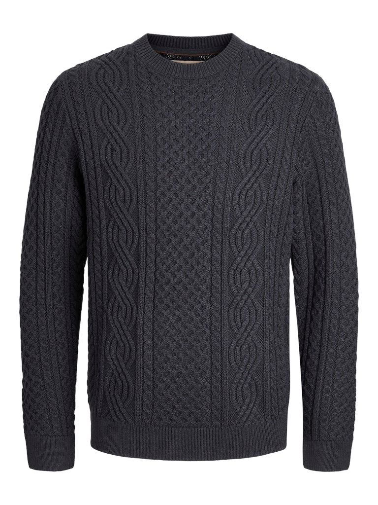 Jprblusean Knit Cable Crew Neck Sn - Navy