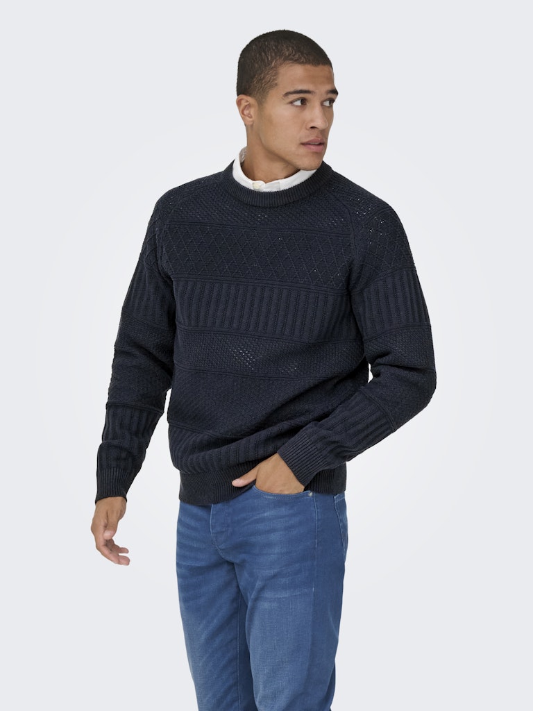Onsalkan Reg Crew Knit - Navy