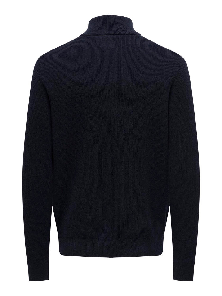 Onsphil Reg 12 Struc Half Zip Knit - Navy
