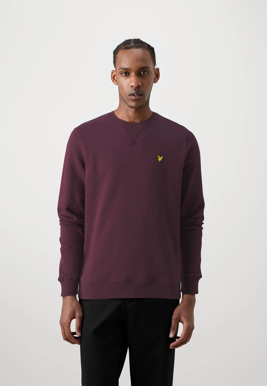 Cotton Merino Crew Neck - Bordeaux