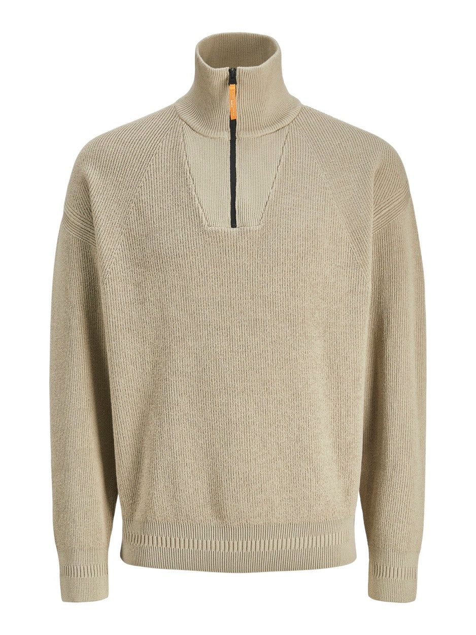 Jcooutdoor Knit Half Zip High Neck - Licht Bruin