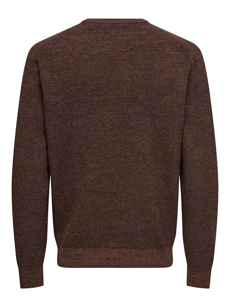 Onsalfi Reg Ls Crew Knit Camp Cs - Cognac
