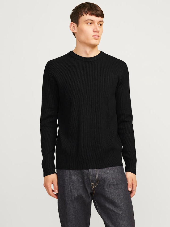 Jjeperfect Knit Crew Neck Ln - Zwart