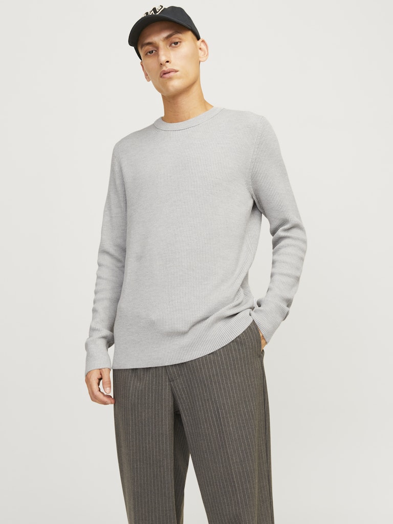 Jjeperfect Knit Crew Neck Ln - Lichtgrijs