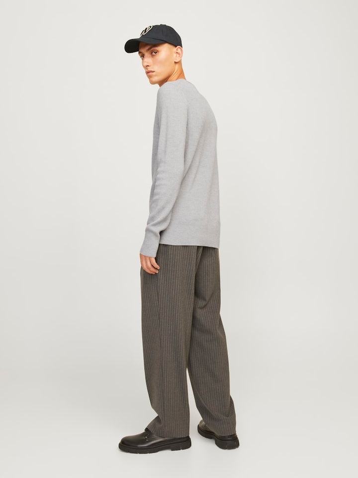 Jjeperfect Knit Crew Neck Ln - Lichtgrijs