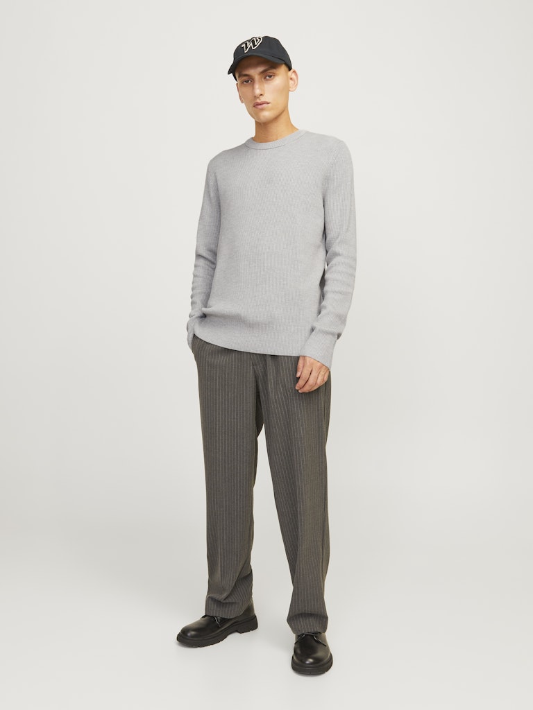 Jjeperfect Knit Crew Neck Ln - Lichtgrijs