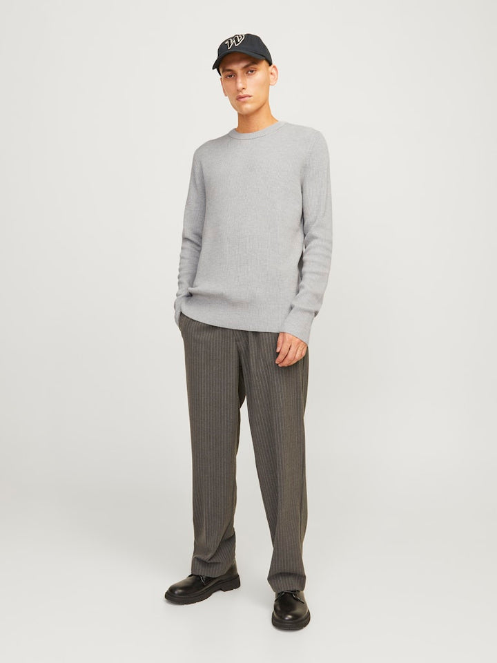 Jjeperfect Knit Crew Neck Ln - Lichtgrijs