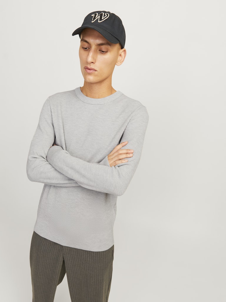 Jjeperfect Knit Crew Neck Ln - Lichtgrijs