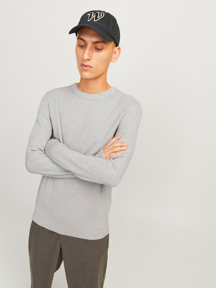 Jjeperfect Knit Crew Neck Ln - Lichtgrijs