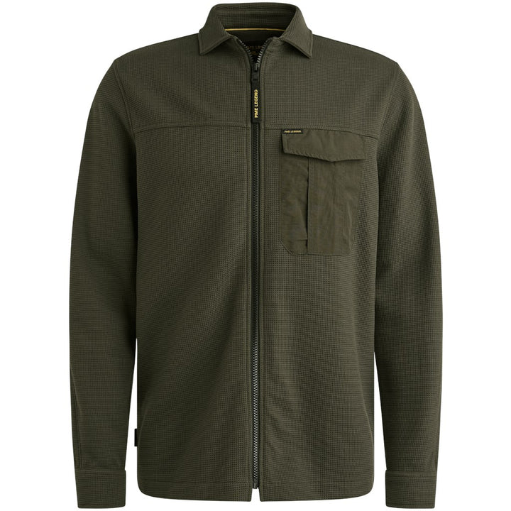 Long Sleeve Shirt Jersey Waffle - Donkergroen