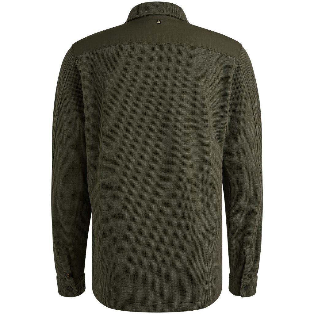 Long Sleeve Shirt Jersey Waffle - Donkergroen