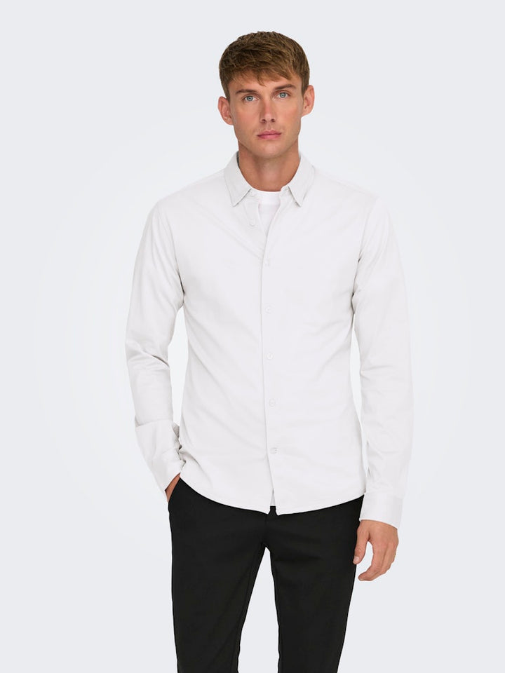 Onsrobin B/u Ls Stretch Shirt Noos Frml - Wit