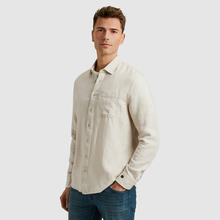 Long Sleeve Shirt Co Li Yd Twill - Beige