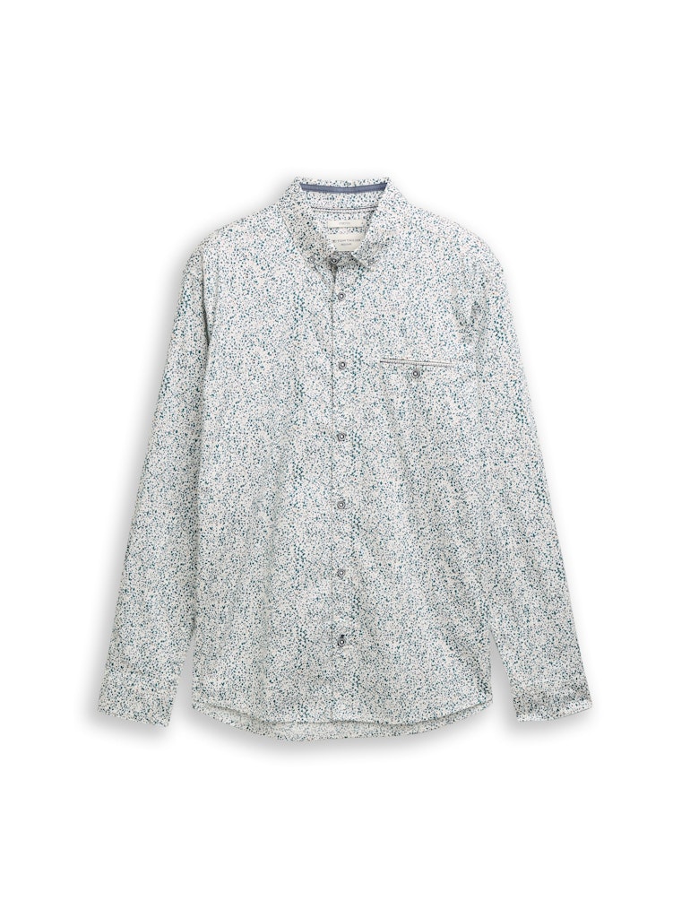 Coulrful Printed Stretch Shirt - Wit Dessin