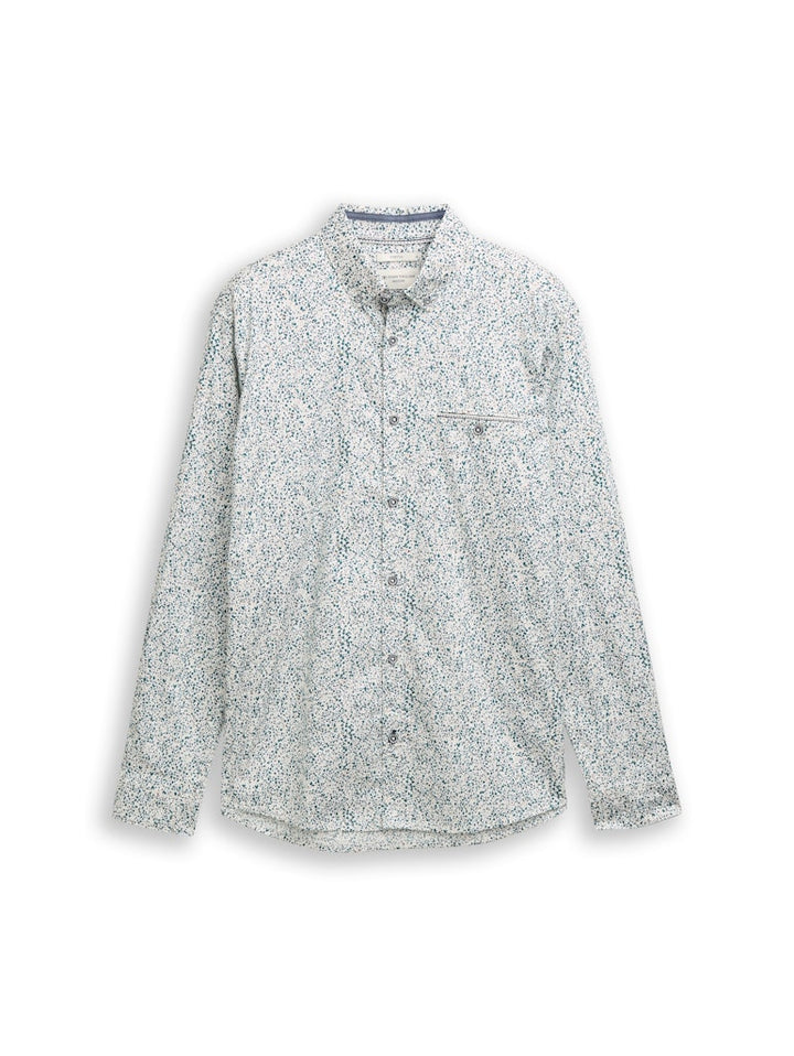 Coulrful Printed Stretch Shirt - Wit Dessin