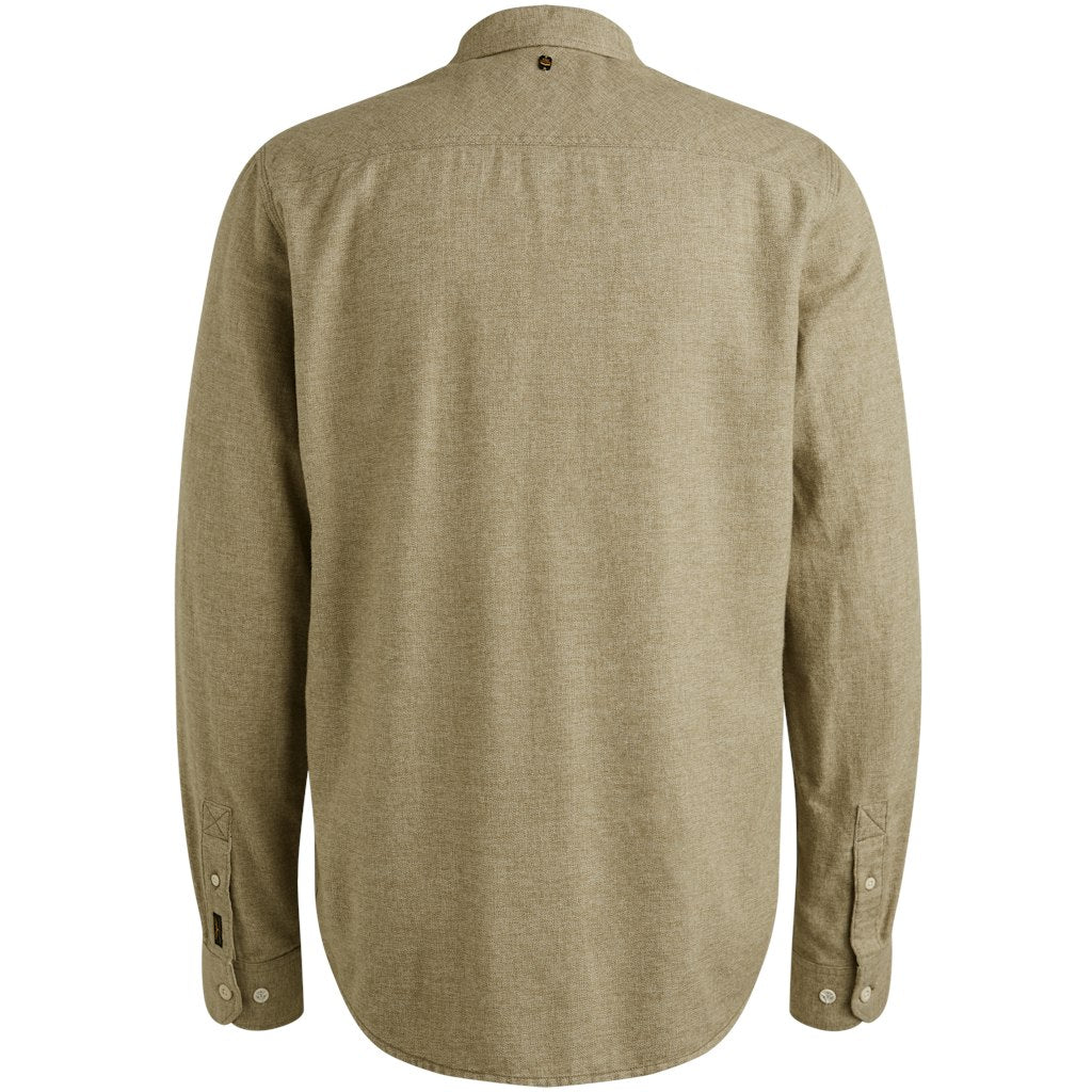 Long Sleeve Shirt Yarndyed Grindle - Olijf