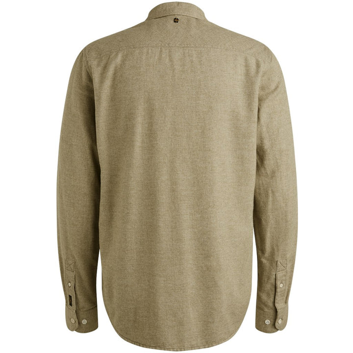 Long Sleeve Shirt Yarndyed Grindle - Olijf