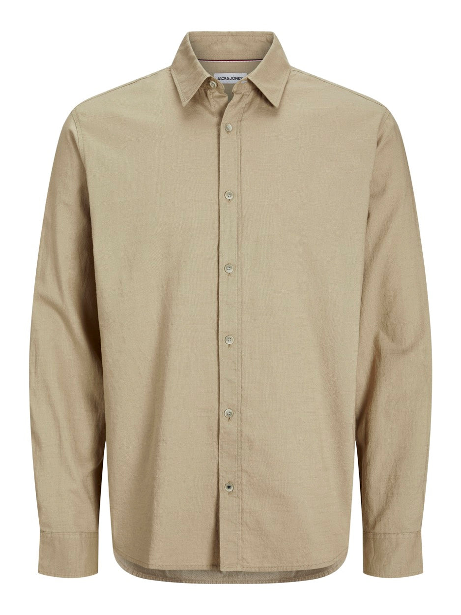 Jjpierre Slub Shirt Ls - Oud Groen