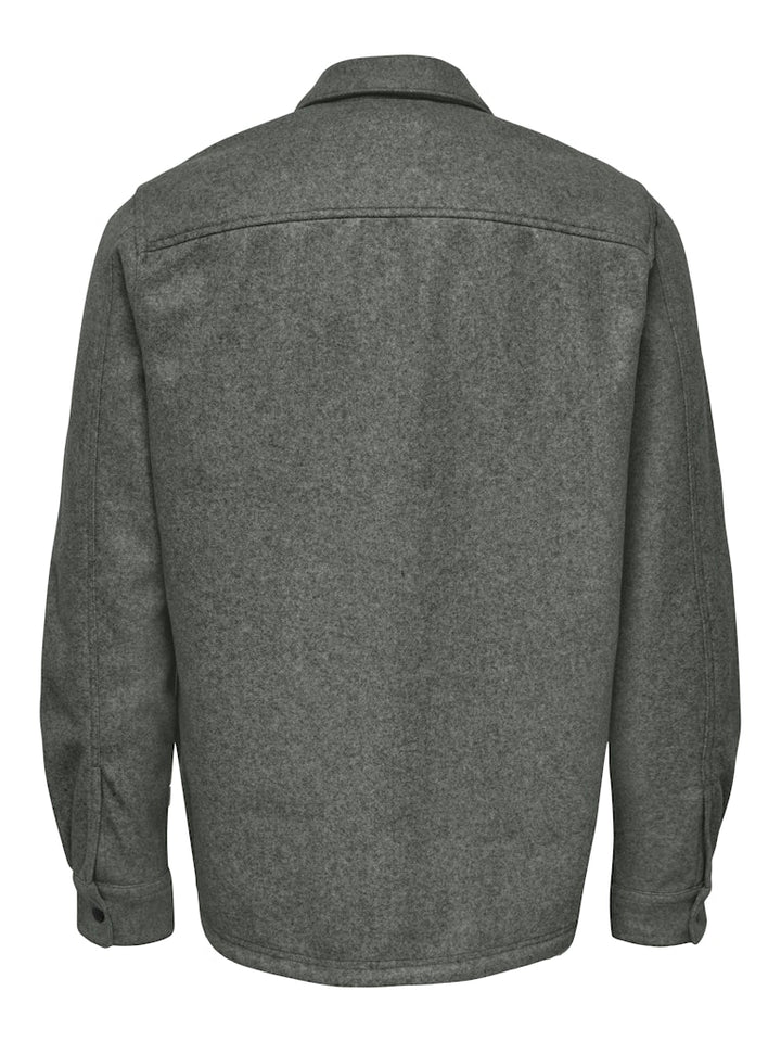 Onsash Ovr Woolen Look Pkt Ls Shirt - Oud Groen