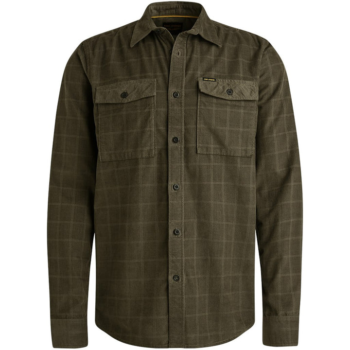 Long Sleeve Shirt Fine Corduroy - Army