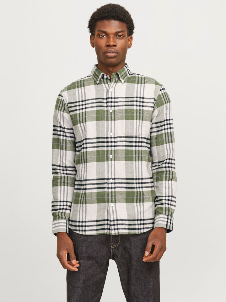 Jprblunorris Flannel Ls Shirt Bf Ln - Groen Dessin